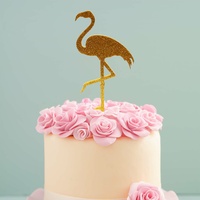 Gold Sparkle Flamingo Topper