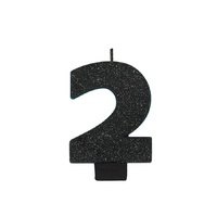 Black Number 2 Candle