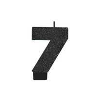 Black Number 7 Candle