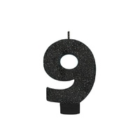 Black Number 9 Candle