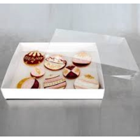 Biscuit Box Large 12.5″ x 10″ x 2 (320x250x50) With Clear Lid