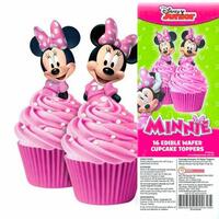MINNIE MOUSE WAFER TOPPERS PACKET OF 16 CAKE CRAFT