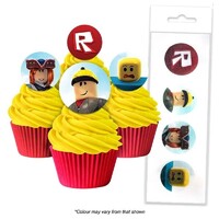 ROBLOX EDIBLE WAFER CUPCAKE TOPPERS 16 PIECE PACK