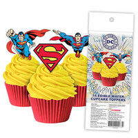 Superman Edible Wafer Cupcake Toppers 16pcs
