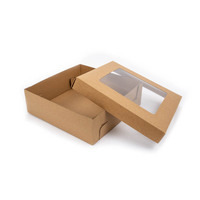 SMALL BROWN GRAZING BOX WITH WINDOW (PACK OF 2)