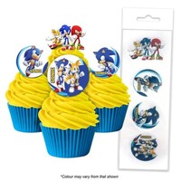 Sonic The Hedgehog WAFER TOPPERS  PACKET OF 16 CAKE CRAFT