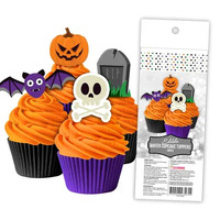 Halloween 16 Piece Edible Wafer Cupcake Toppers