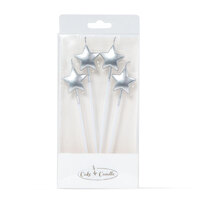 SILVER STAR CANDLE PICKS (4 PACK)