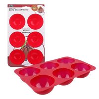 SILICONE 6 CUP DOME DESSERT MOULD 66MM DIA. X 40MM - RED