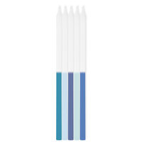 BLUE OMBRE TAPER CANDLES 10 piece