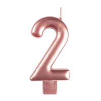 CANDLE NUMERAL MOULDED ROSE GOLD #2