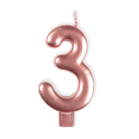 CANDLE NUMERAL MOULDED ROSE GOLD #3