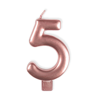 CANDLE NUMERAL MOULDED ROSE GOLD #5