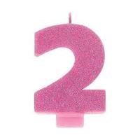 Pink Number 2 Candle
