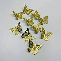 Acrylic 3d Butterflys Gold 2 Pack