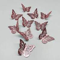 Acrylic 3d Butterflys Rose Gold 2 Pack