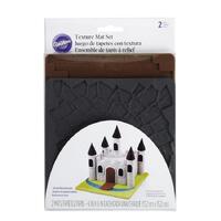 Wilton Stone and Wood Silicone Texture Mat 2 Pack Black & Brown