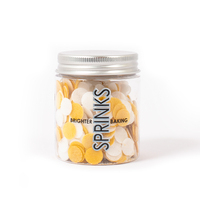WHITE & GOLD WAFER DECORATIONS (9G) - BY SPRINKS