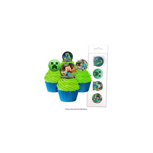 Minecraft Edible Wafer Cupcake Toppers 16pcs