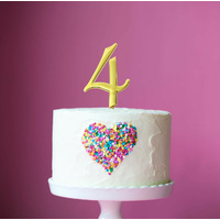Number 4-Topper Gold large 8cm