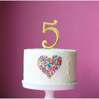 Number 5-Topper Gold large 8cm