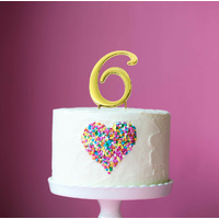 Number 6-Topper Gold large 8cm