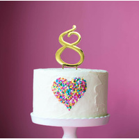 Number 8-Topper Gold large 8cm