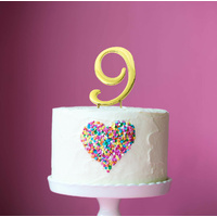 Number 9-Topper Gold large 8cm