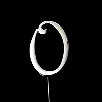 Number 0-Topper Silver large 8cm