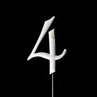 Number 4-Topper Silver large 8cm