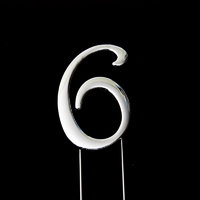 Number 6-Topper Silver large 8cm