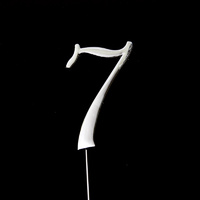 Number 7-Topper Silver large 8cm