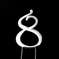 Number 8-Topper Silver large 8cm
