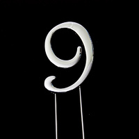 Number 9-Topper Silver large 8cm