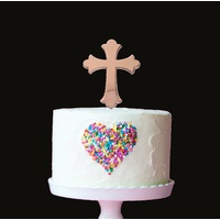 Cross Rose Gold Plated 7cm Topper