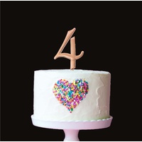 Number 4 -Topper Rose Gold large 7cm