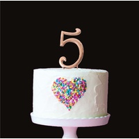 Number 5 -Topper Rose Gold large 7cm