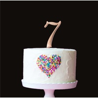 Number 7 -Topper Rose Gold large 7cm