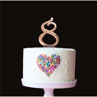 Number 8 -Topper Rose Gold large 7cm