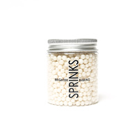 CACHOUS PEARL BEADS MATTE WHITE 4MM (85G) - BY SPRINKS