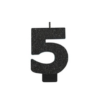 Black Number 5 Candle