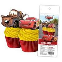 DISNEY CARS EDIBLE WAFER CUPCAKE TOPPERS 16 PIECE PACK