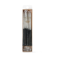 BLACK GLITTER DIPPED CAKE CANDLES (PACK OF 12)