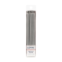 Tall Candle Metallic Silver (12pc)