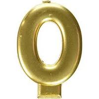 Gold Number 0 Candle