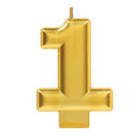 Gold Number 1 Candle