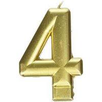 Gold Number 4 Candle