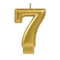 Gold Number 7 Candle