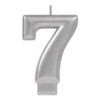 Silver Number 7 Candle