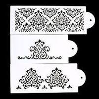 3 PIECE DAMASK STENCIL SET